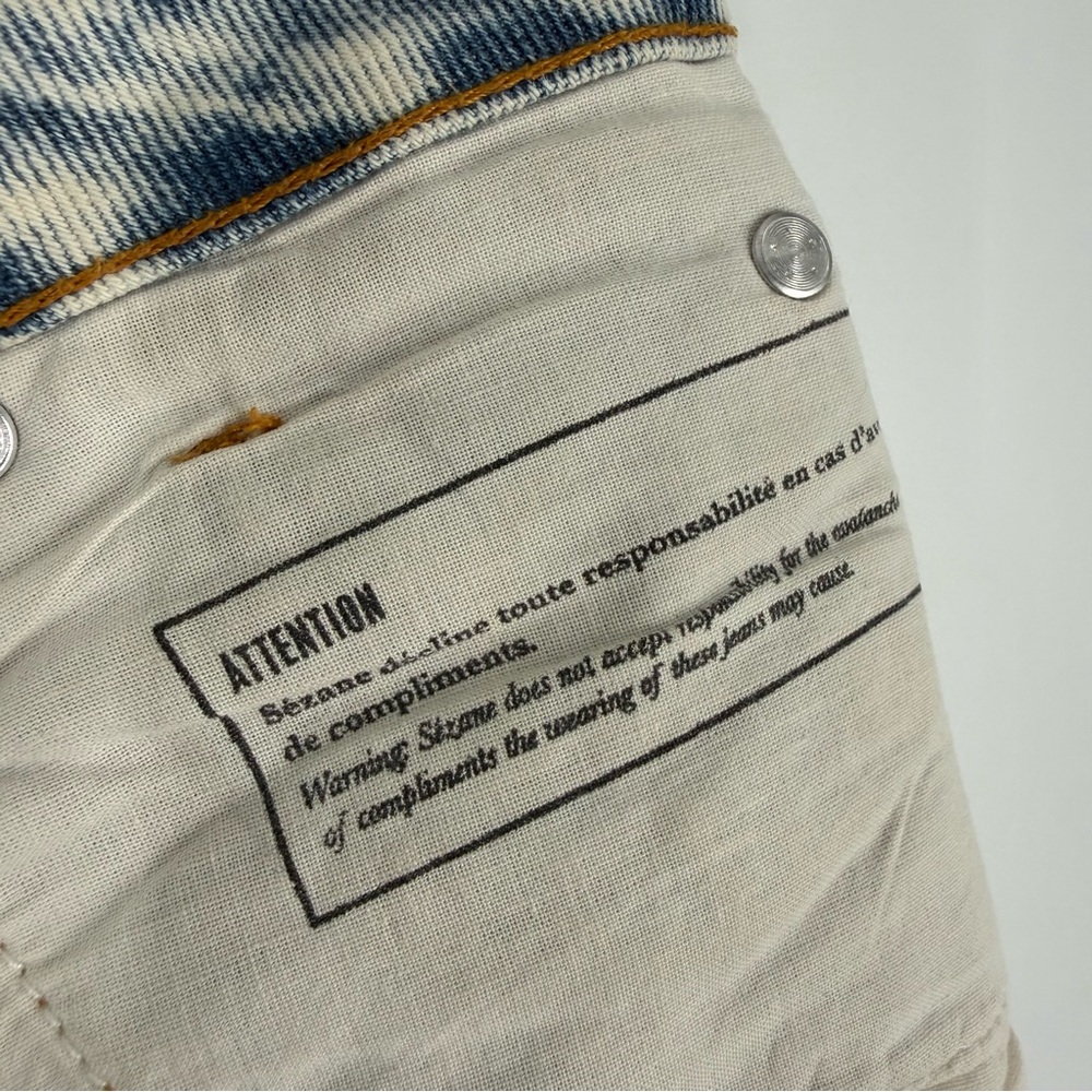 Sezane Jeans Womens Size 27 Acid Wash Cotton Denim Button Fly 26.5in Inseam - Picture 7 of 12